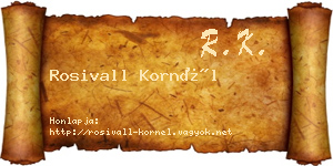 Rosivall Kornél névjegykártya