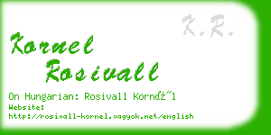 kornel rosivall business card
